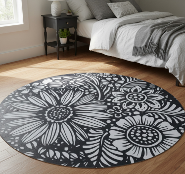 Bedroom carpet with round floral design - TenStickers