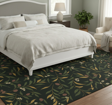 Bedroom carpet with simple repetitive floral design - TenStickers