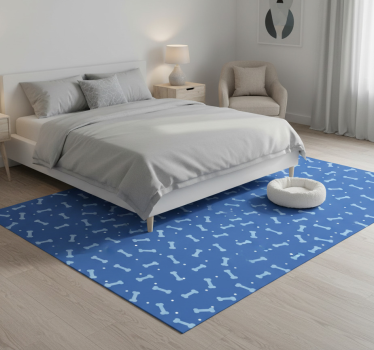 Bedroom carpet with stunning blue bone pattern - TenStickers