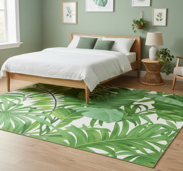 Bedroom carpet with tropical leaves design - TenStickers