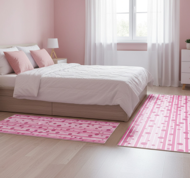 Bedroom carpet with vertical pink and white dots - TenStickers