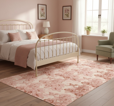 Bedroom carpet with vintage 3d flowers design - TenStickers