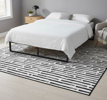 Bedroom carpet with vintage black lines on white - TenStickers