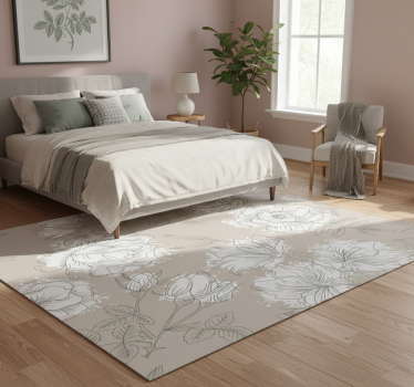 Vintage style peonies bedroom carpet - TenStickers