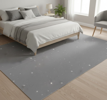 Bedroom carpet with white stars on gray background - TenStickers