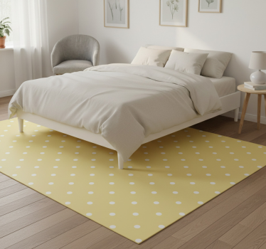 Bedroom carpet with yellow background and dots - TenStickers