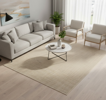 Beige fabric effect texture rug - TenStickers
