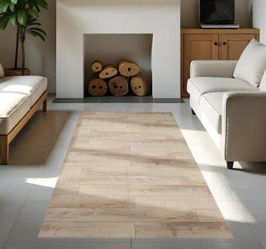 Beige parquet flooring wood effect rug - TenStickers