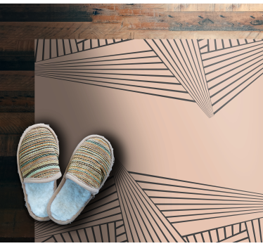 Beige with black diagonal lines nordic style rugs - TenStickers