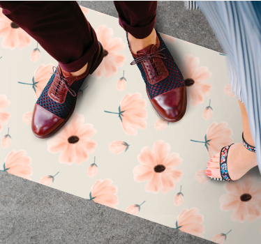 Big flowers aquarella  flower rug - TenStickers