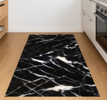 Black and white effect marble rug - TenStickers