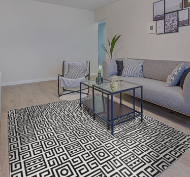 black and white ethnic vinyl carpets - TenStickers