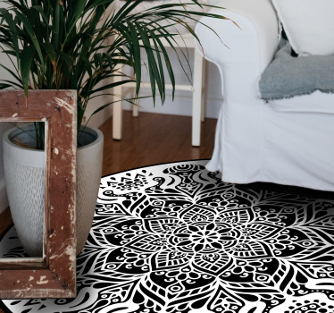 Black and white mandala mandala mat - TenStickers