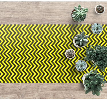 Black and yellow zigzag design bedroom carpet - TenStickers