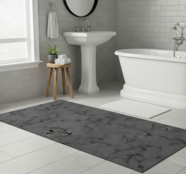 Black grungy marble textured bathroom mat - TenStickers