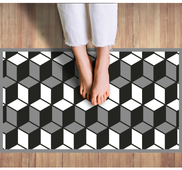 Black white and grey geometric shape carpet - TenStickers