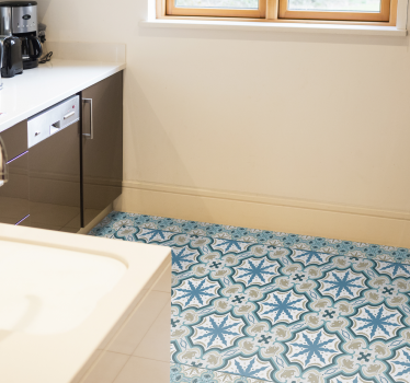 Blue and Brown Beija retro rug - TenStickers