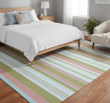 Blue and green 80's stripes bedroom carpet - TenStickers