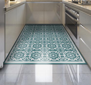 Blue Flowers tile mat - TenStickers