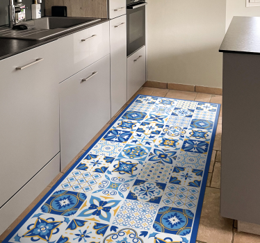 Blue Mediterranean style tile mat - TenStickers