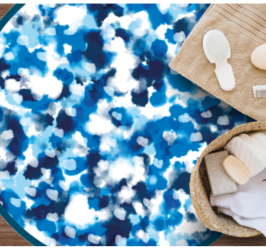 Blue spot design bathroom mat - TenStickers