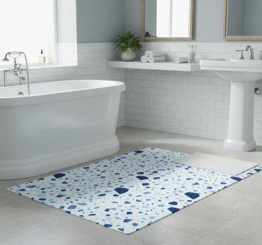 Blue terrazzo bathroom mat - TenStickers