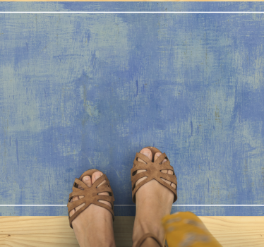 Blue with rectangular form Home Office Vinyl Rug - TenStickers