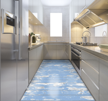 blue wood texture wood effect vinyl flooring - TenStickers