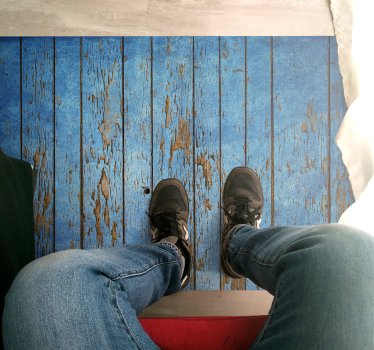 Blue wooden pattern wood effect vinyl flooring - TenStickers