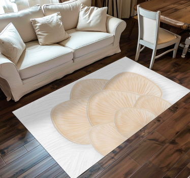 Textured Neutral Petal Shape texture rug - TenStickers