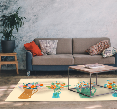 Botanical Centerpiece Arrangement floral rug - TenStickers