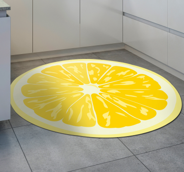 Bright lemon slice kitchen vinyl mat - TenStickers