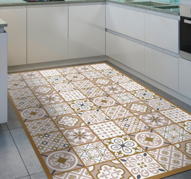 Brown random tile vinyl rug - TenStickers