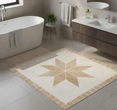 Brown star tile bathroom mat - TenStickers