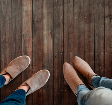 Brown vertical planks with texture wood effect vinyl flooring - TenStickers