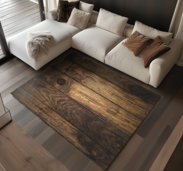 brown wooden planks vinyl rug - TenStickers