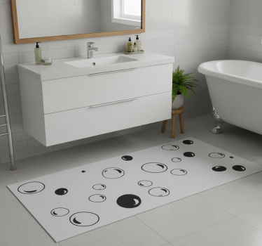 Bubbles printed on translucent bathroom mat - TenStickers