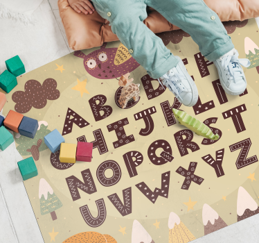 Cartoon fox alphabet alphabet rug - TenStickers