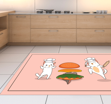 Cat's kitchen  kitchen flooring - TenStickers