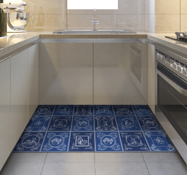 Ceramic Ornamentation kitchen mat - TenStickers