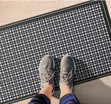 Checked grey pattern bedroom carpet - TenStickers