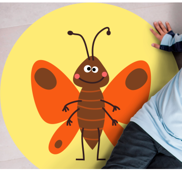 Cheerful Butterfly Character kids carpet - TenStickers