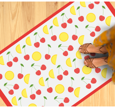 Cherry and Lemon Motif kitchen mat - TenStickers