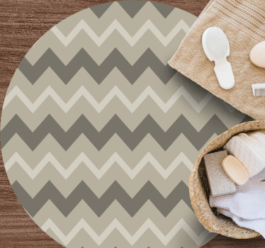 Circular beige pattern bathroom mat - TenStickers