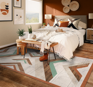 Chevron wooden texture bedroom carpet - TenStickers
