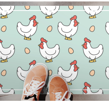 Chickens and Ova kitchen mat - TenStickers