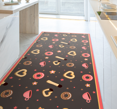 Churros and donuts pattern kitchen flooring - TenStickers