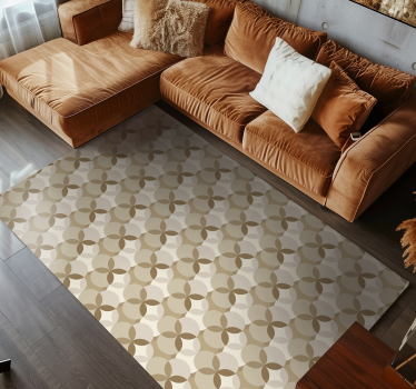 Circles beige design vinyl rug - TenStickers