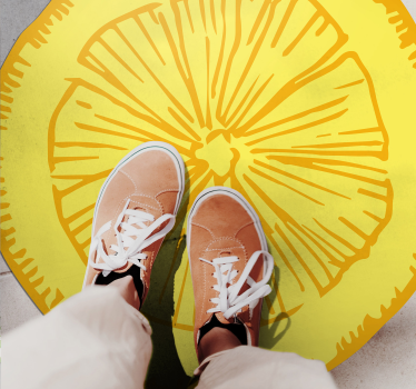 Yellow citrus slice kitchen mat - TenStickers