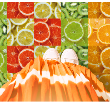 Citrus slice mosaic kitchen mat - TenStickers